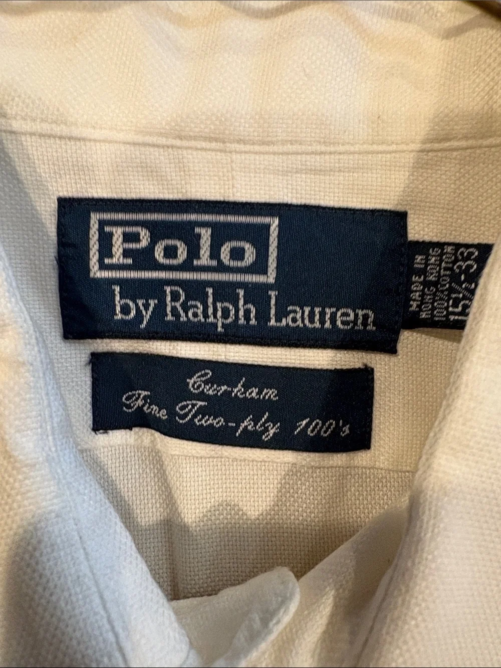 Polo Ralph Lauren Men’s White Cotton Dress Shirt French Cuff 15.5 32-33